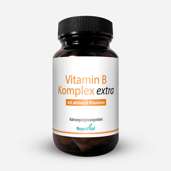 RepaVital Vitamin B Komplex extra – vegane Nahrungsergänzung mit aktiven B-Vitaminen für Energie und Nervensystem