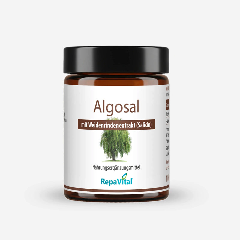 Produktfoto von Algosal – Nahrungsergänzungsmittel mit natürlichem Weidenrindenextrakt und Salicin von RepaVital
