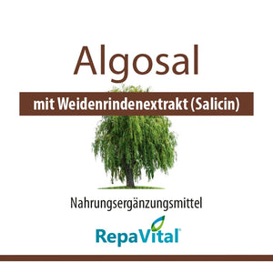 Algosal von RepaVital – Nahrungsergänzungsmittel mit Weidenrindenextrakt (Salicin), 110 Kapseln