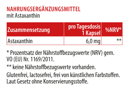 Zusammensetzung von Astaxanthin