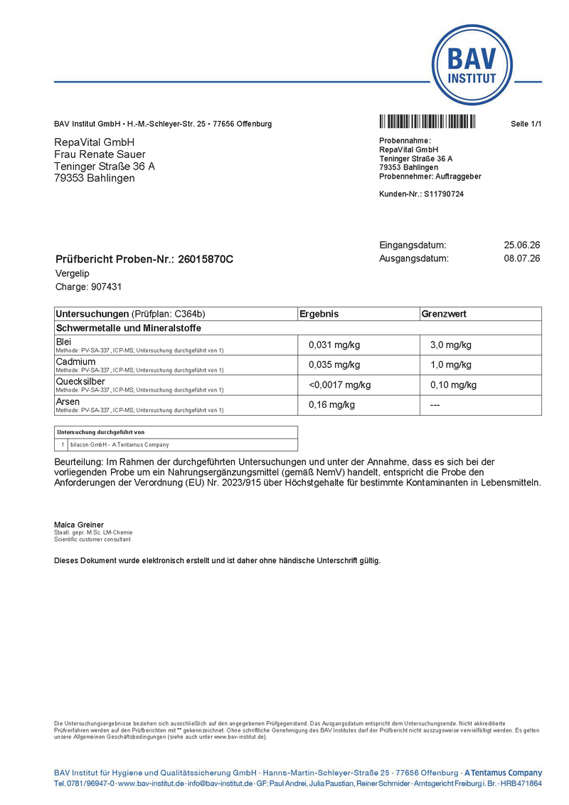 Vergelip – Rotes Reispulver, grüner Kaffee und Coenzym Q10 - 120 Kapseln