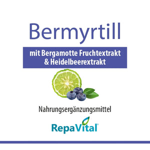 Bermyrtill von RepaVital – Nahrungsergänzungsmittel mit Bergamotte-Fruchtextrakt und Heidelbeerextrakt, 60 Kapseln