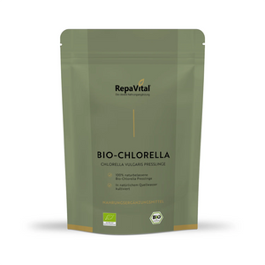 RepaVital Bio-Chlorella – Chlorella vulgaris Presslinge, 100 % naturbelassene Bio-Nahrungsergänzung, EU-Bio-zertifiziert