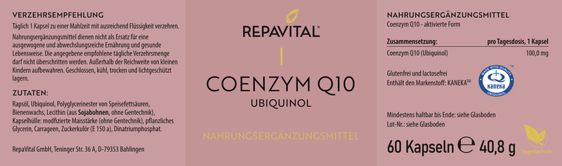 Coenzyme Q10 – Ubiquinol – 60 Capsules