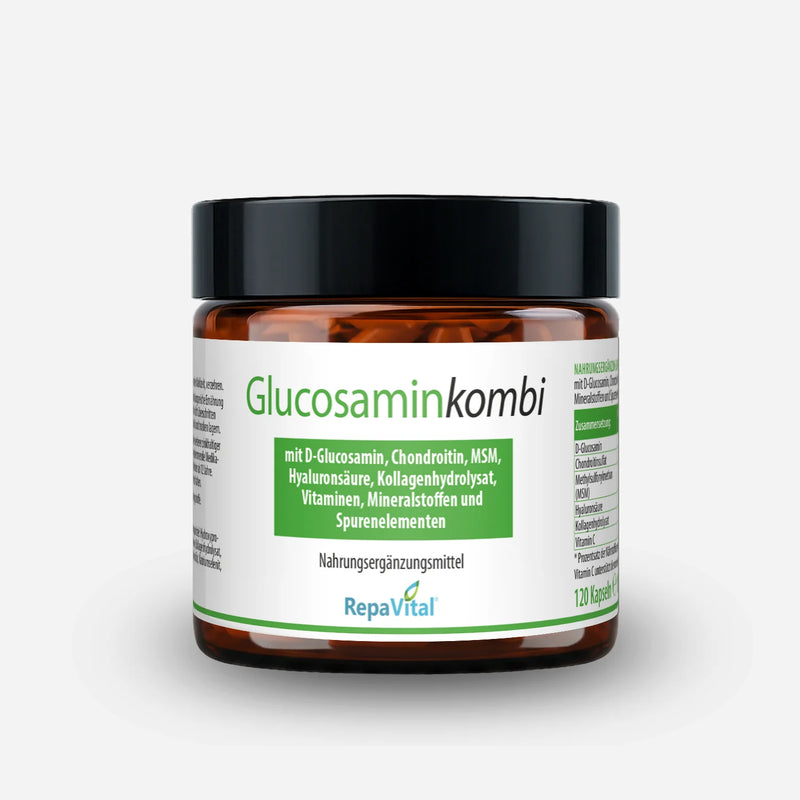 Glucosaminkombi von RepaVital – Nahrungsergänzungsmittel mit Glucosamin, Chondroitin, MSM, Hyaluronsäure