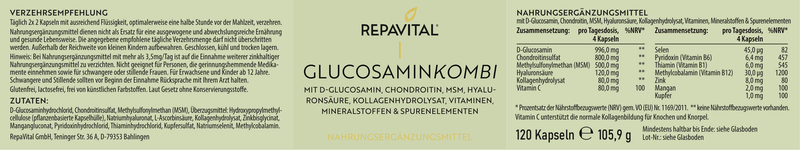 Glucosaminkombi - Glucosamine, Chondroitin and MSM – 120 Capsules