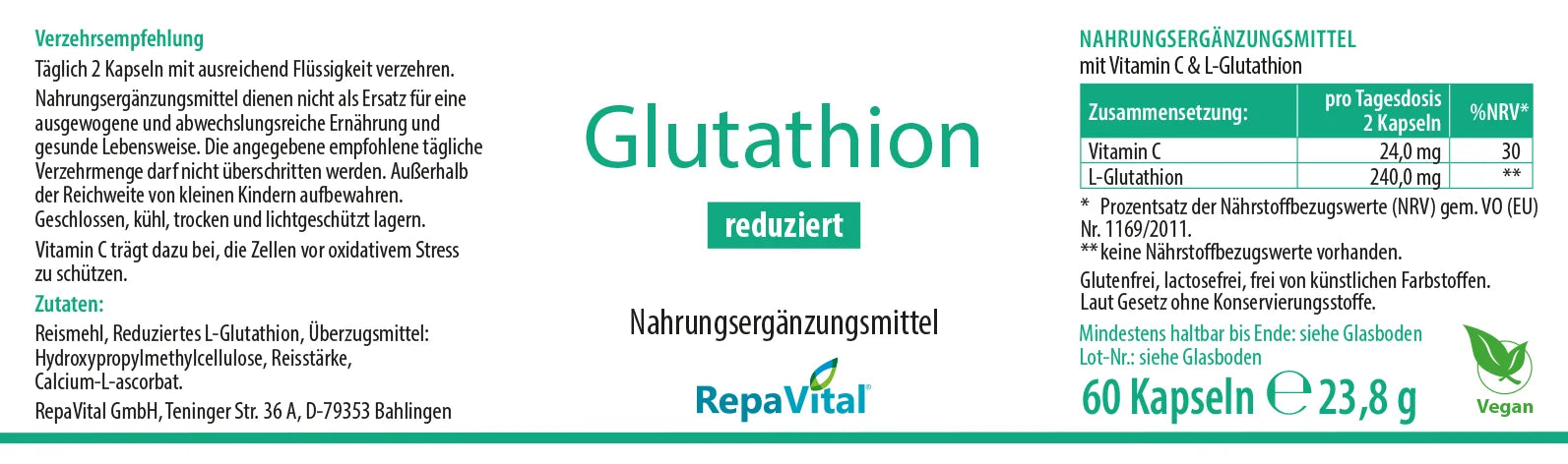Glutathion | Reduzierte Glutathion-Form - repavital.de Glutathion | Reduzierte Glutathion-Form - repavital.de