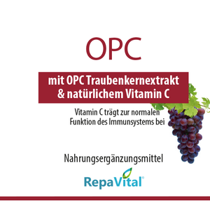 Etikett von OPC mit Traubenkernextrakt & Vitamin C