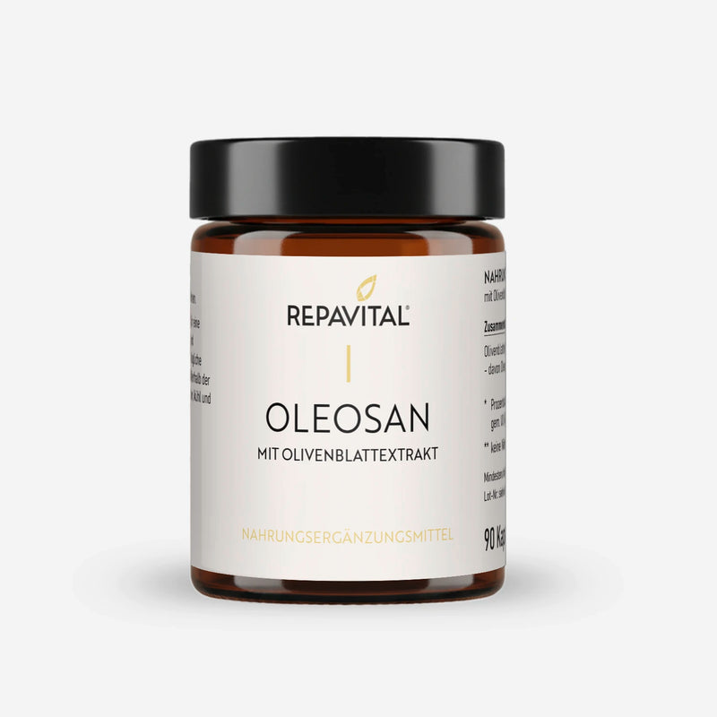 RepaVital Oleosan mit Olivenblattextrakt – Nahrungsergänzungsmittel mit Olivenblattextrakt, 90 Kapseln