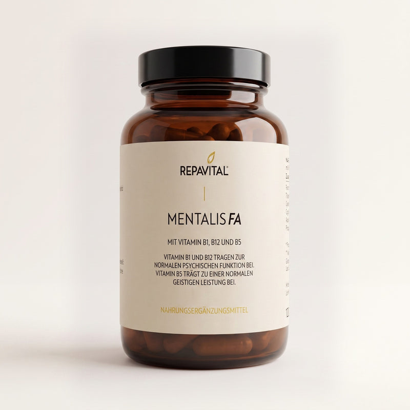 Mentalis FA – Grünes Haferkraut, Acetyl-L-Carnitin & B-Vitamine – 120 Kapseln