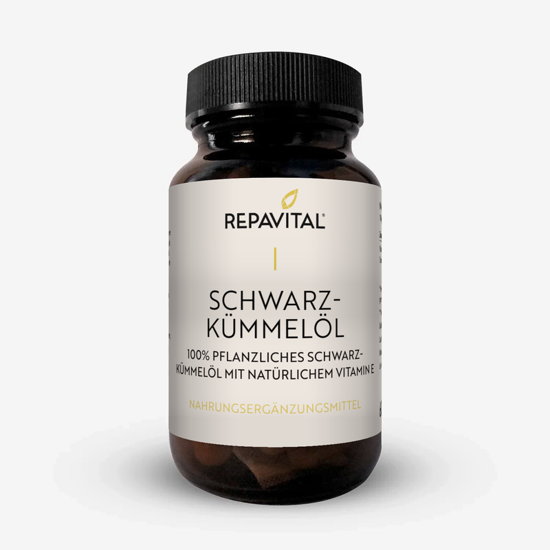 Schwarzkümmelöl – 100% pflanzliches Schwarzkümmelöl mit natürlichem Vitamin E - 60 Kapseln