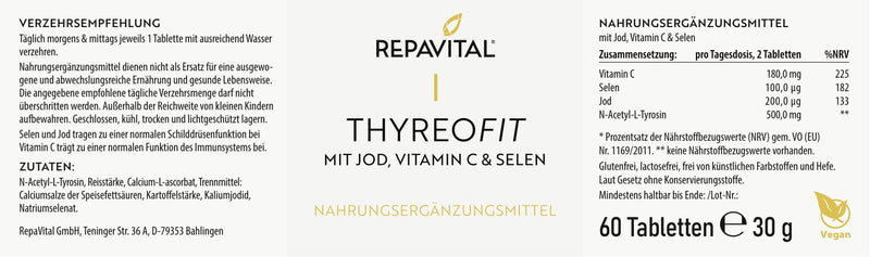 ThyreoFit – Jod, Selen & Vitamin C – 60 Tabletten