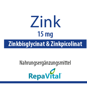 Etikett Zink 15 mit Zinkbisglycinat und Zinkpicolinat 