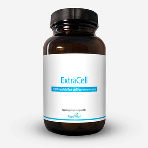 Nahrungsergänzungsmittel RepaVital „ExtraCell – mit Mineralstoffen und Spurenelementen“. Optimale Kombination wichtiger Mineralien und Spurenelemente 