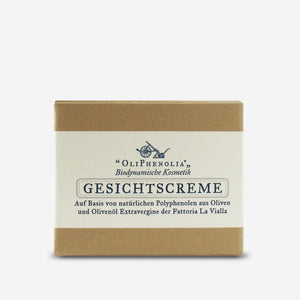 Oliphenolia Gesichtscreme – biodynamische Kosmetik auf Basis natürlicher Polyphenole aus Oliven in nachhaltiger Verpackung