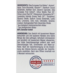 Inhaltsstoffe und Anwendung des milden Gesichtswaschgels mit 80 % Demeter-Anteil – sanfte Reinigung mit biologisch-dynamischen Inhaltsstoffen.