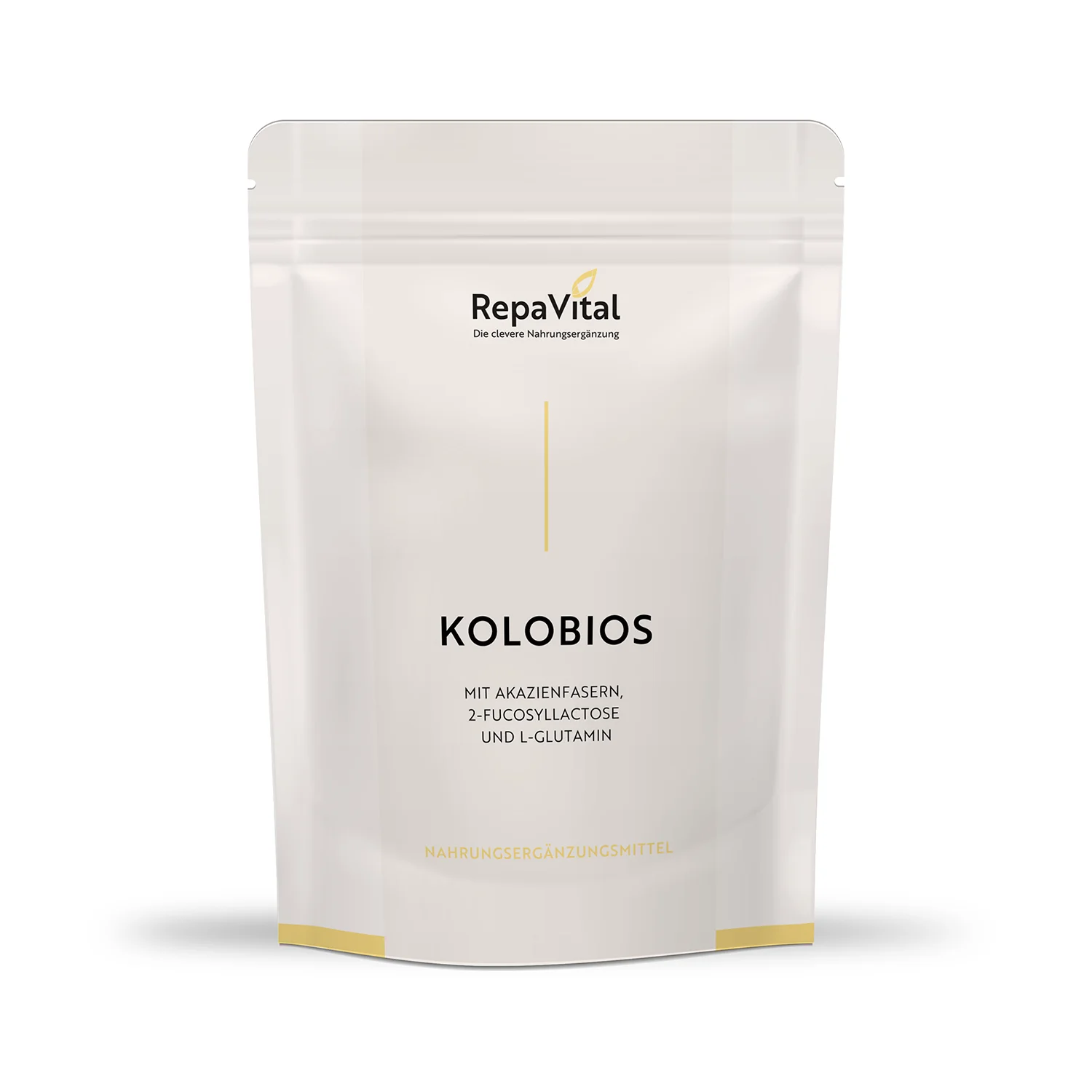 RepaVital KoloBios Pulver mit Akazienfasern, 2-Fucosyllactose und L-Glutamin, Nahrungsergänzungsmittel im Standbeutel zur täglichen Ergänzung der Ernährung.