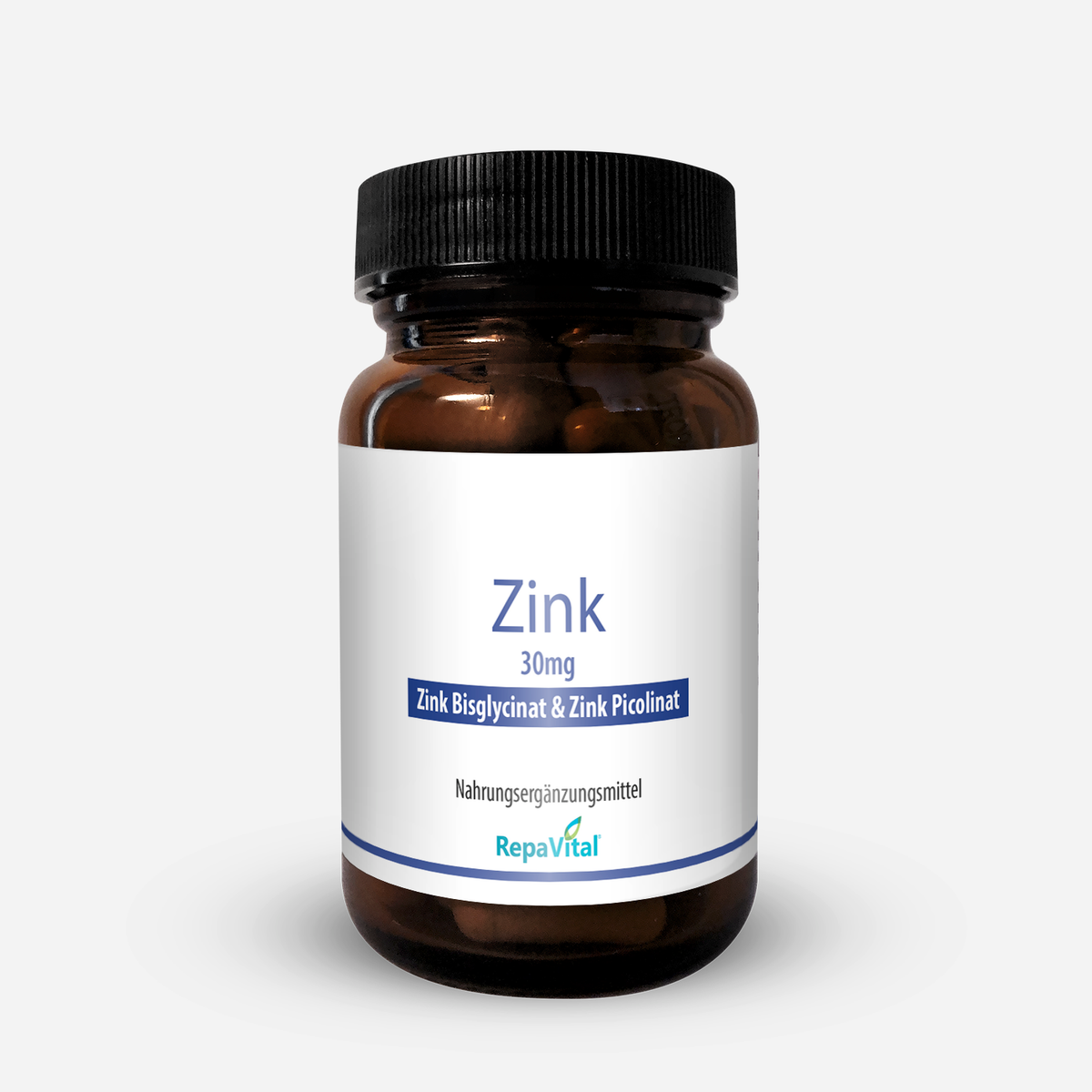 RepaVital Zink 30 mg – vegane Zinkkapseln mit Zinkbisglycinat & Zinkpicolinat, ideal zur Nahrungsergänzung bei oxidativem Stress und für das Immunsystem